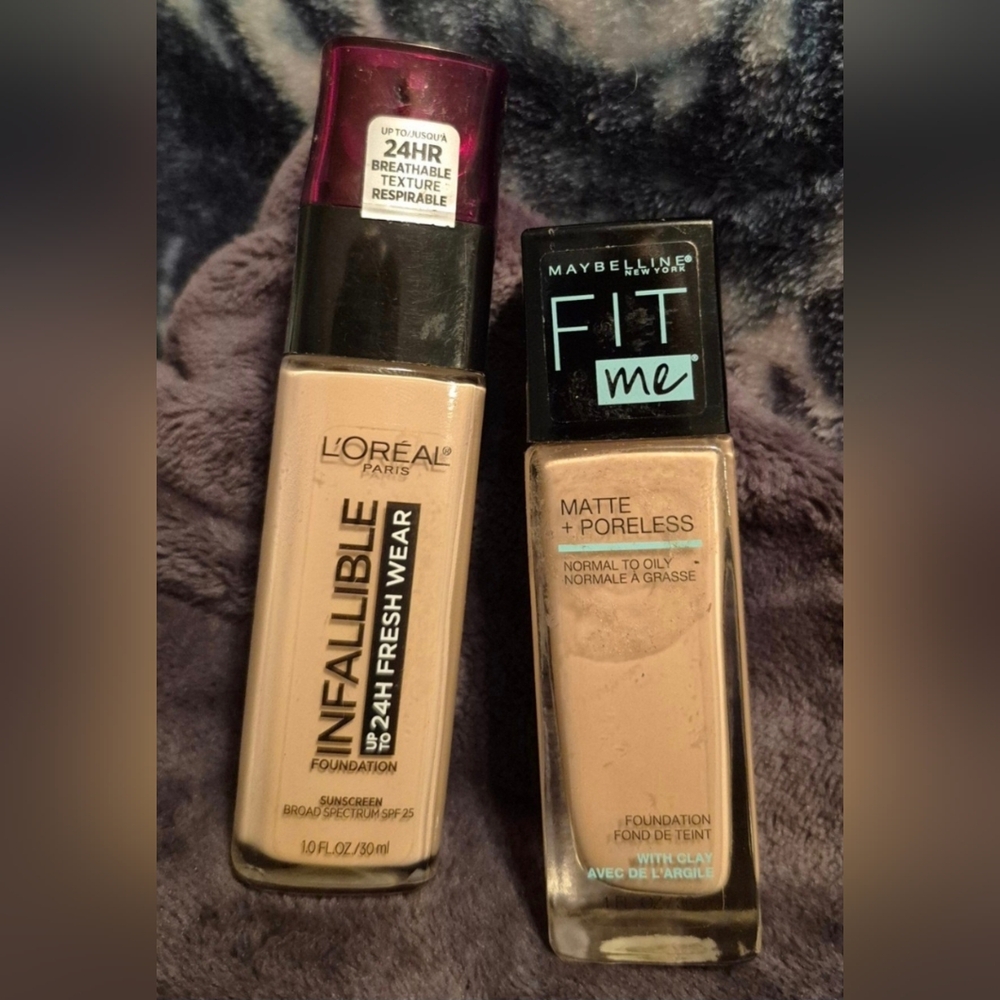 Loreal Infallible Foundation and Maybelline Fit Me Foundation